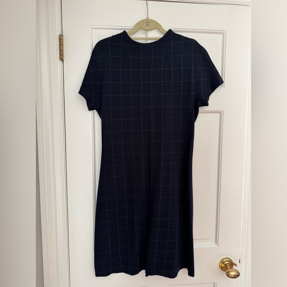 Classic Theory (M) Navy Grid Pattern Dress